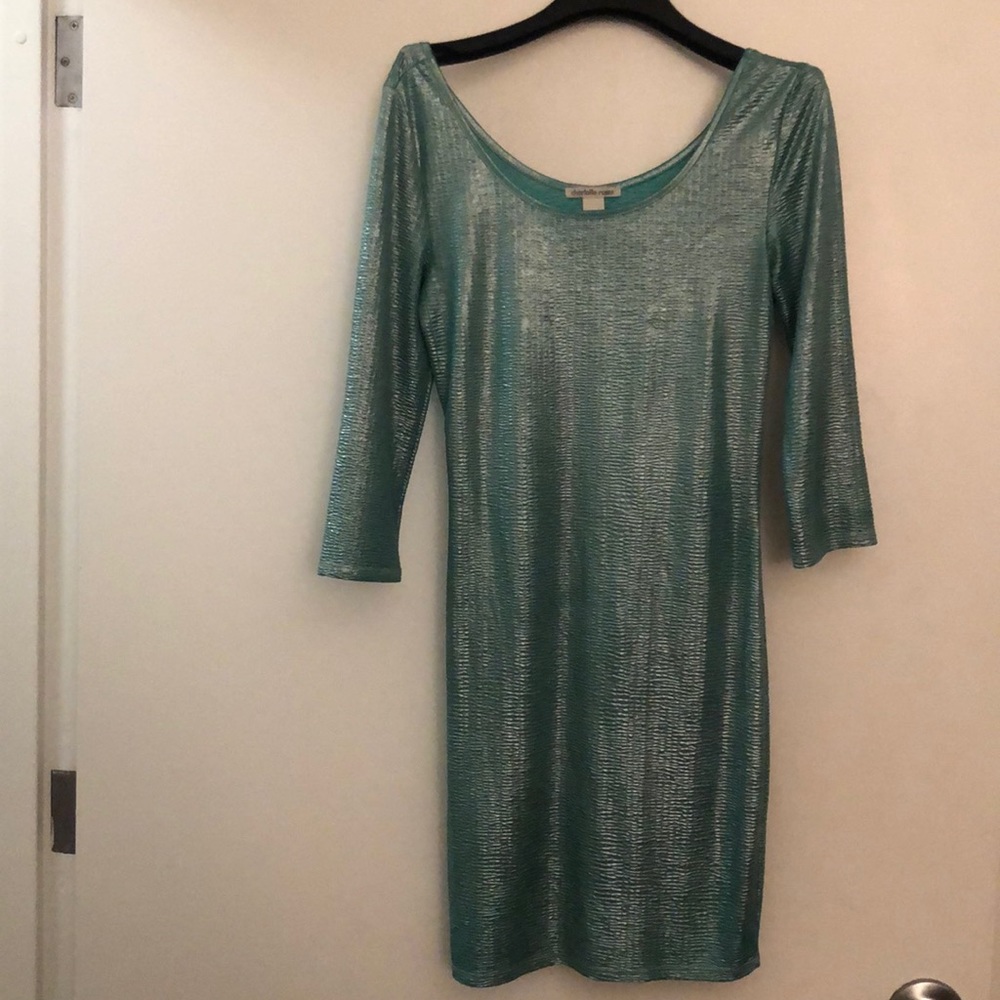 Fun metallic bodycon dress.